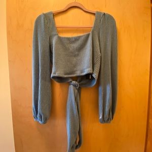 NWT Light Blue Fashion Nova Tie Top